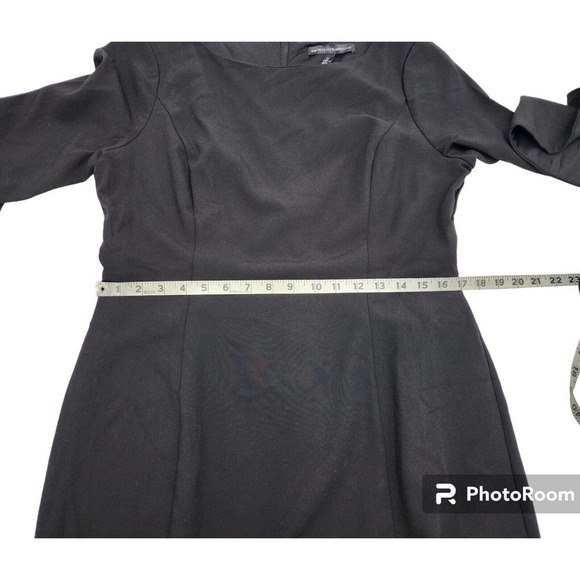 WHBM Body Perfecting Ruffle Sleeve Black Sheath Dress Women 14 NWT - Picture 5 of 13